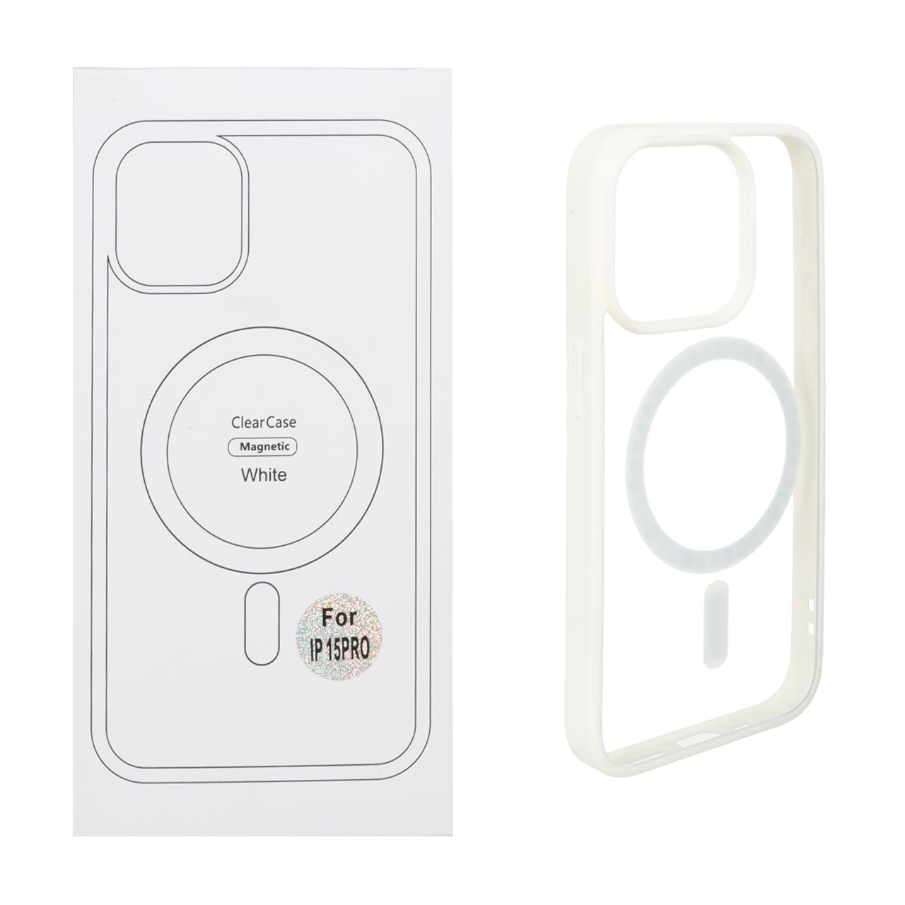 قاب شفاف Apple iPhone 15 Pro با قابلیت شارژ MagSafe - سفید (پک دار)