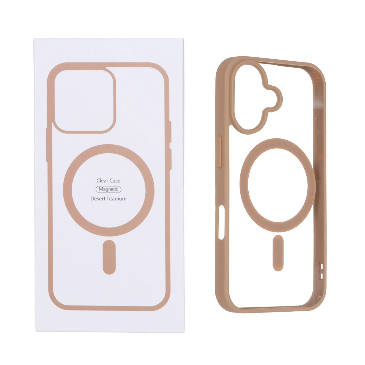 قاب شفاف Apple iPhone 16 با قابلیت شارژ MagSafe - صحرایی (پک دار)