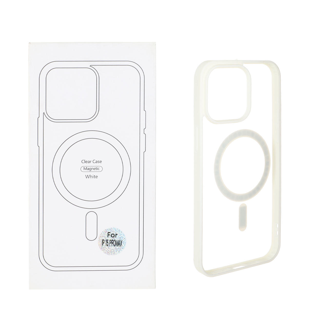 قاب شفاف Apple iPhone 15 Pro Max با قابلیت شارژ MagSafe - سفید (پک دار)
