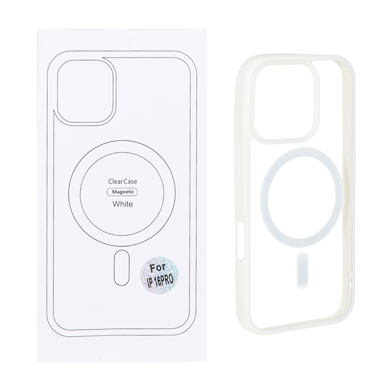 قاب شفاف Apple iPhone 16 Pro با قابلیت شارژ MagSafe - سفید (پک دار)