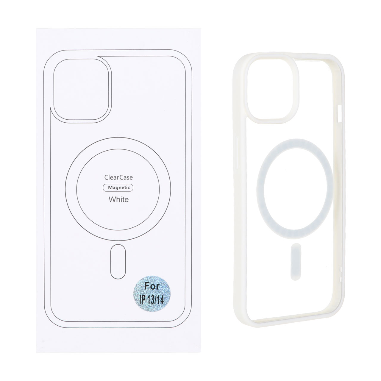 قاب شفاف Apple iPhone 13 / iPhone 14 با قابلیت شارژ MagSafe - سفید (پک دار)
