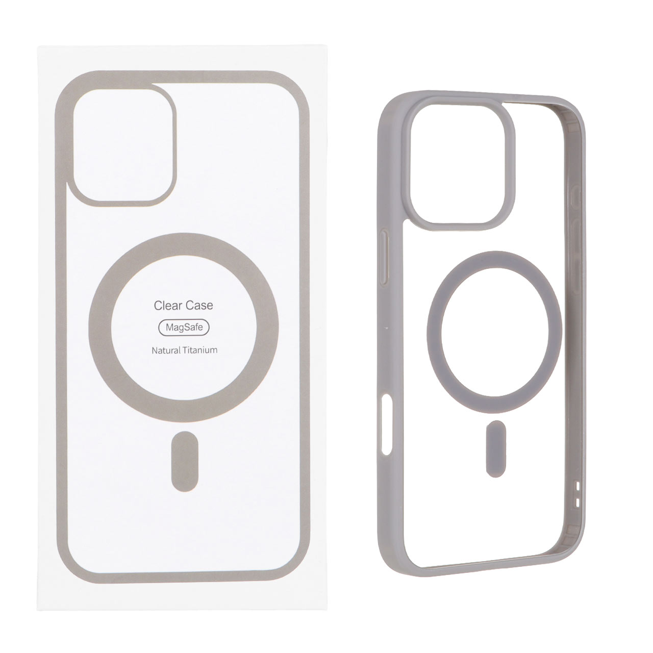 قاب شفاف Apple iPhone 16 Pro Max با قابلیت شارژ MagSafe - خاکستری روشن (پک دار)