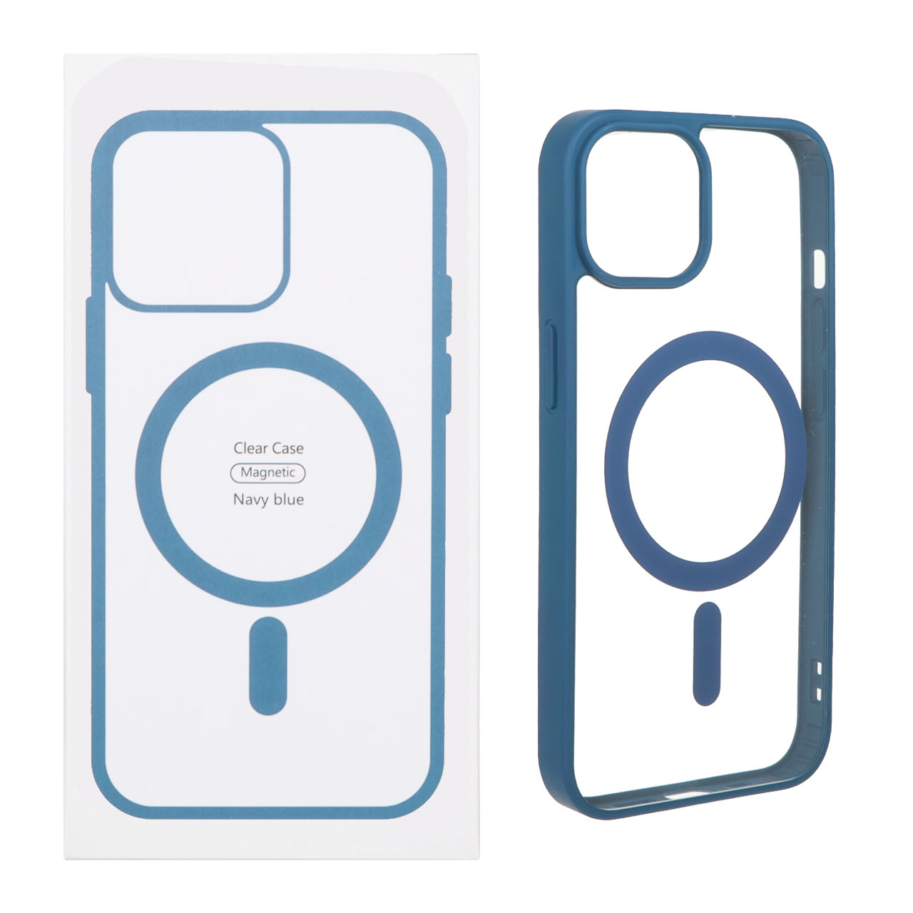 قاب شفاف Apple iPhone 13 / iPhone 14 با قابلیت شارژ MagSafe - سرمه ای (پک دار)