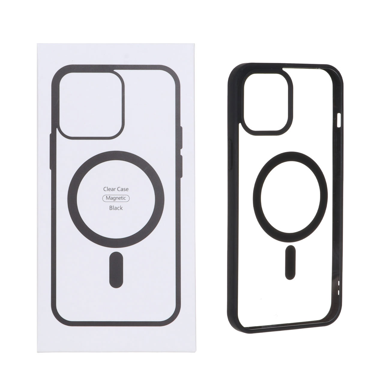 قاب شفاف Apple iPhone 15 / iPhone 14 / iPhone 13 با قابلیت شارژ MagSafe - مشکی (پک دار)