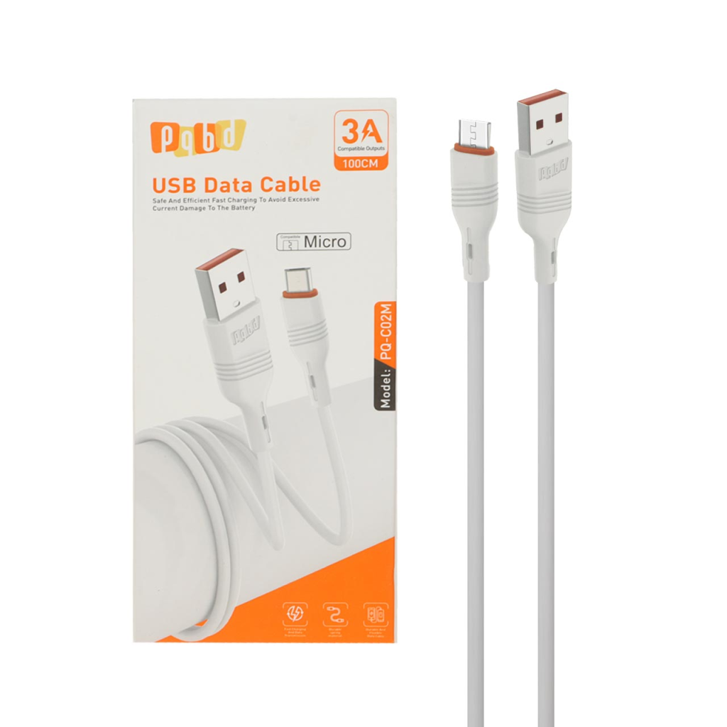 کابل شارژ فست اندروید pqbd مدل PQ-C02M - سفید