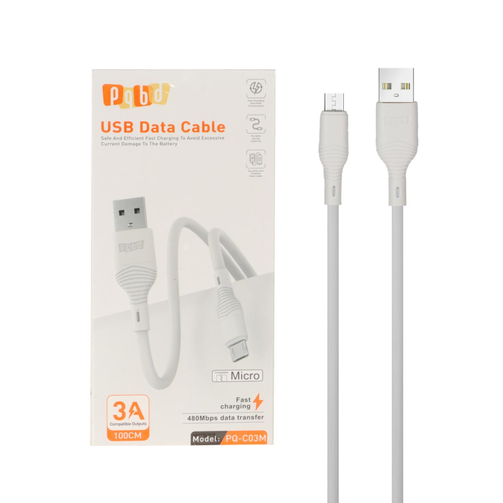 کابل شارژ فست اندروید pqbd مدل PQ-C03M - سفید