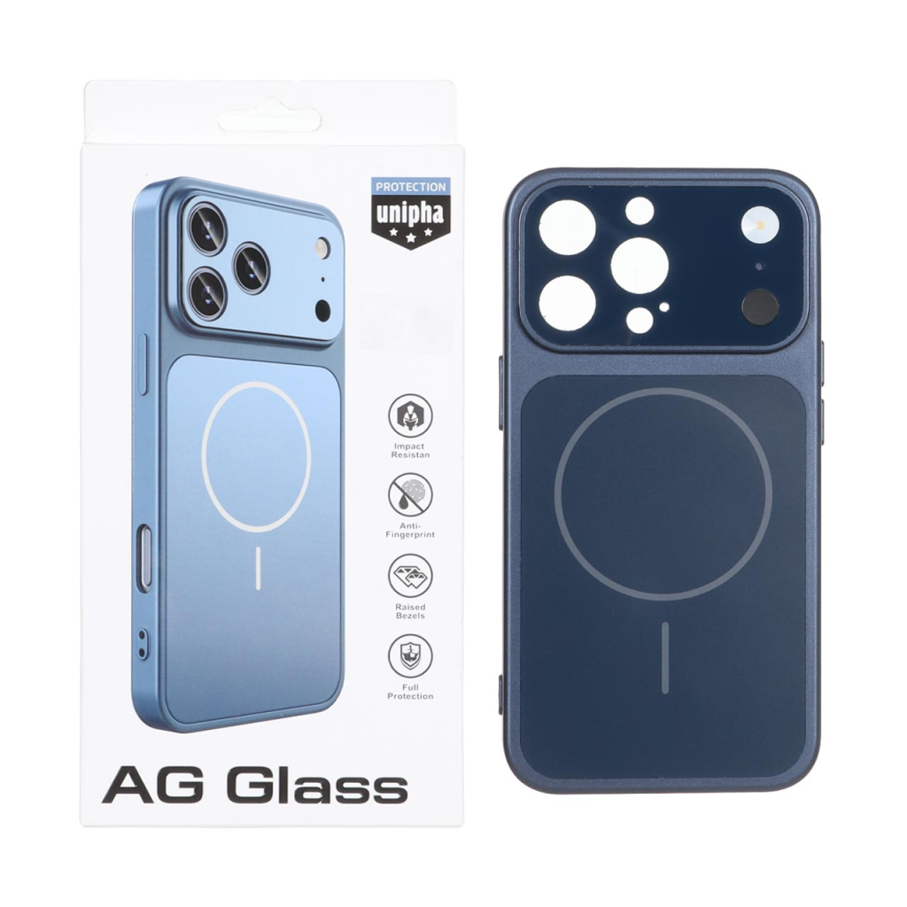 قاب اورجینال AG Glass محافظ لنز برجسته براق Magsafe مدل Apple iPhone 13 Pro - سرمه ای (پک دار) - MPS
