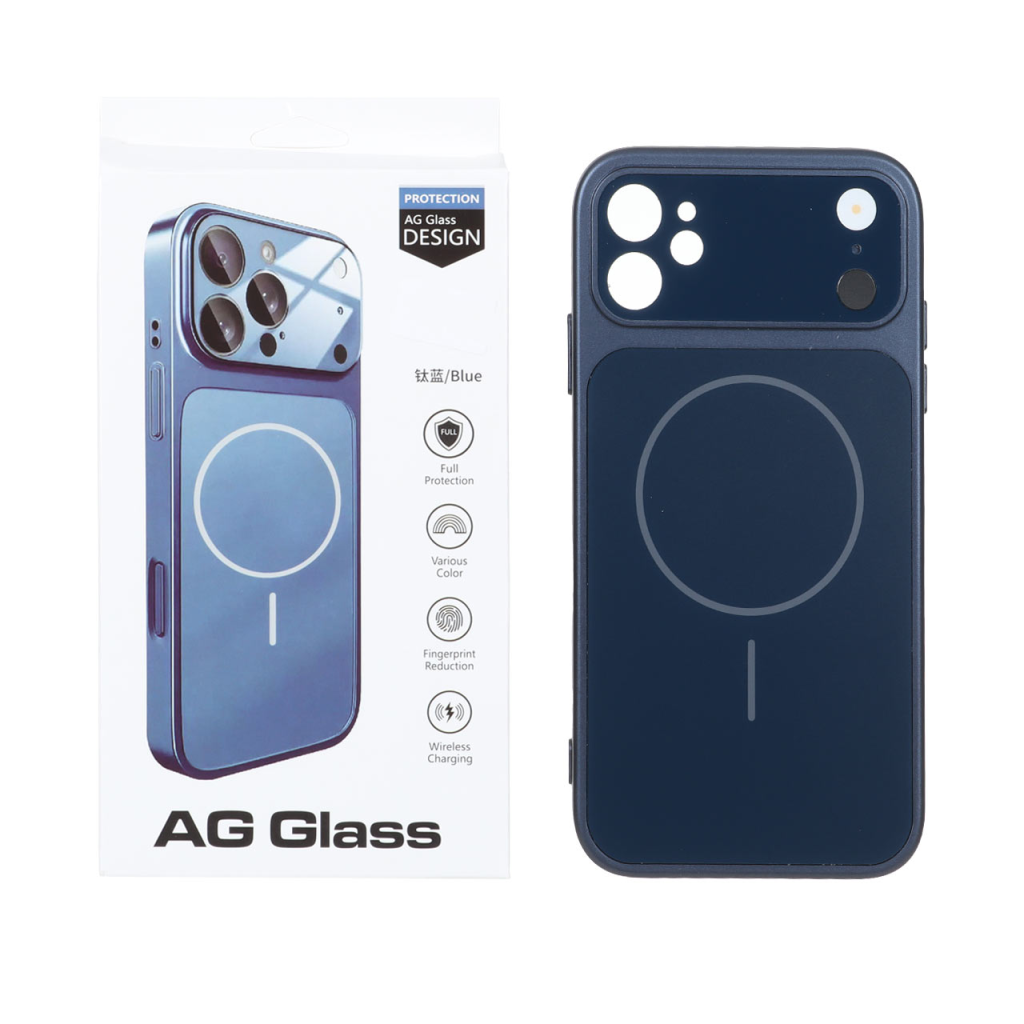 قاب اورجینال AG Glass محافظ لنز برجسته براق Magsafe مدل Apple iPhone 11 - سرمه ای