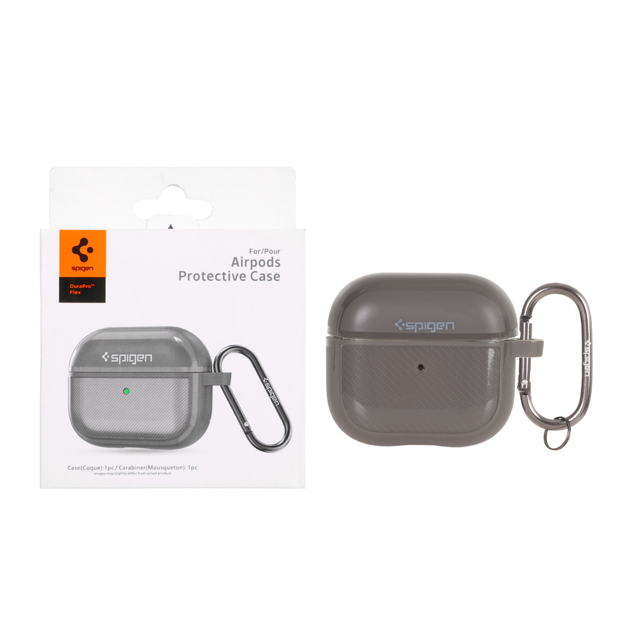 کیس ایرپاد اورجینال طرح کربن Spigen Durapro Flex مدل Apple Airpods 3 - خاکستری