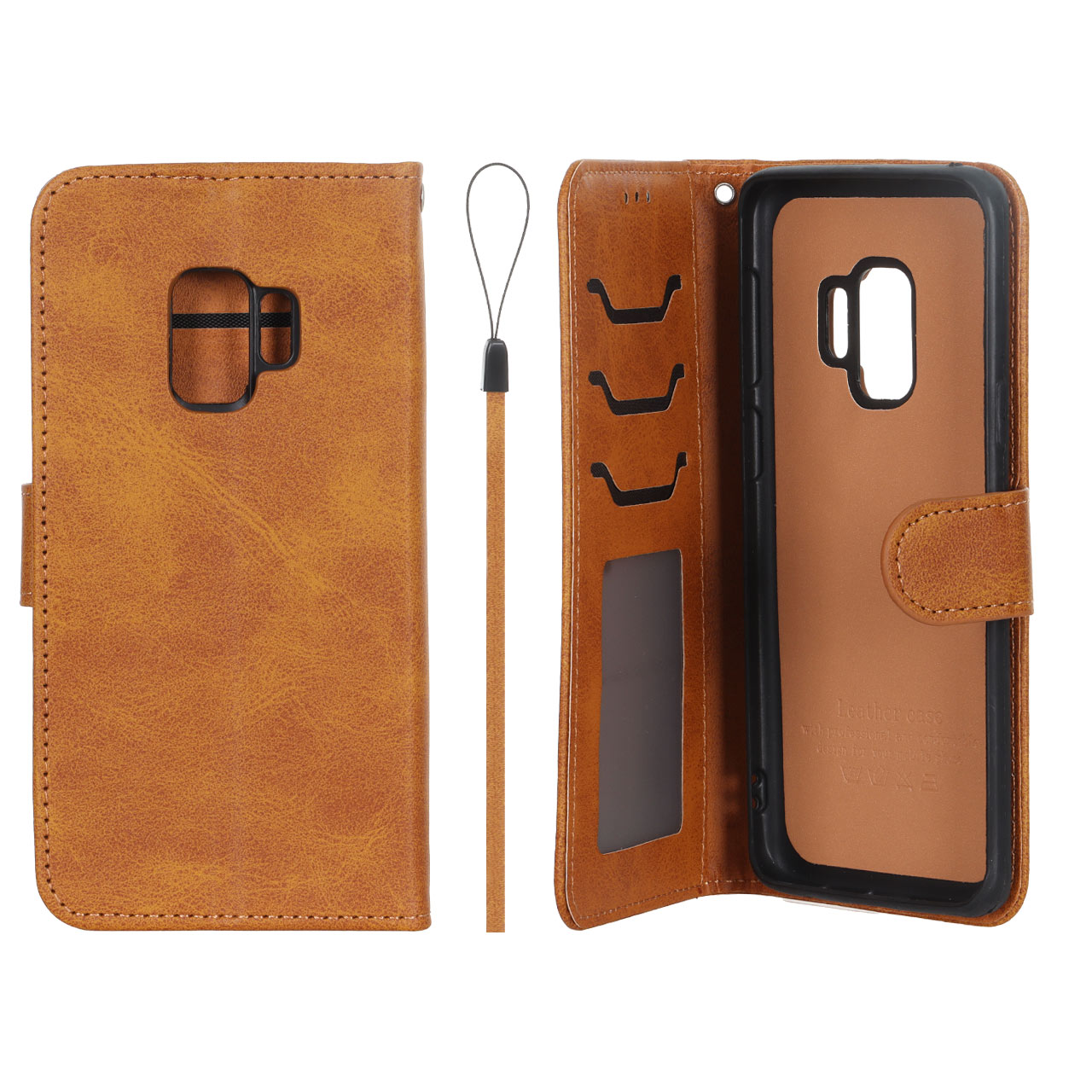کیف موبایل مگنتی درجه یک داخل خز MNC Plus مدل Samsung Galaxy S9 - عسلی