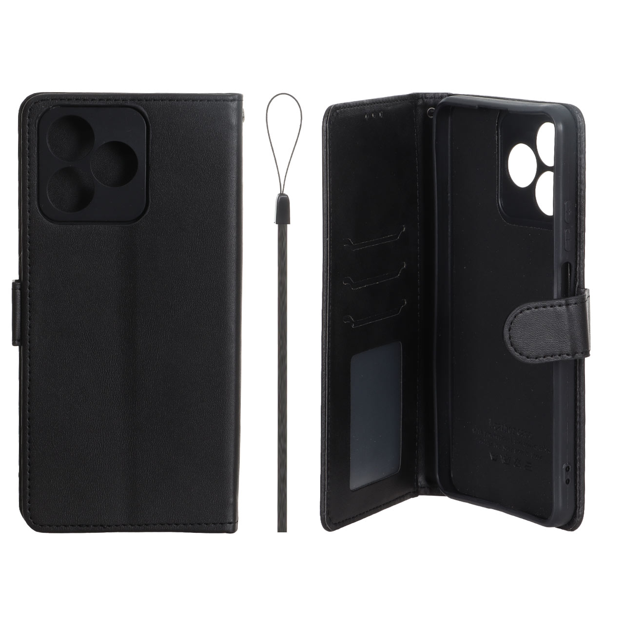 کیف موبایل مگنتی درجه یک داخل خز MNC Plus مدل Realme C53 / C51 / Note 50 - مشکی