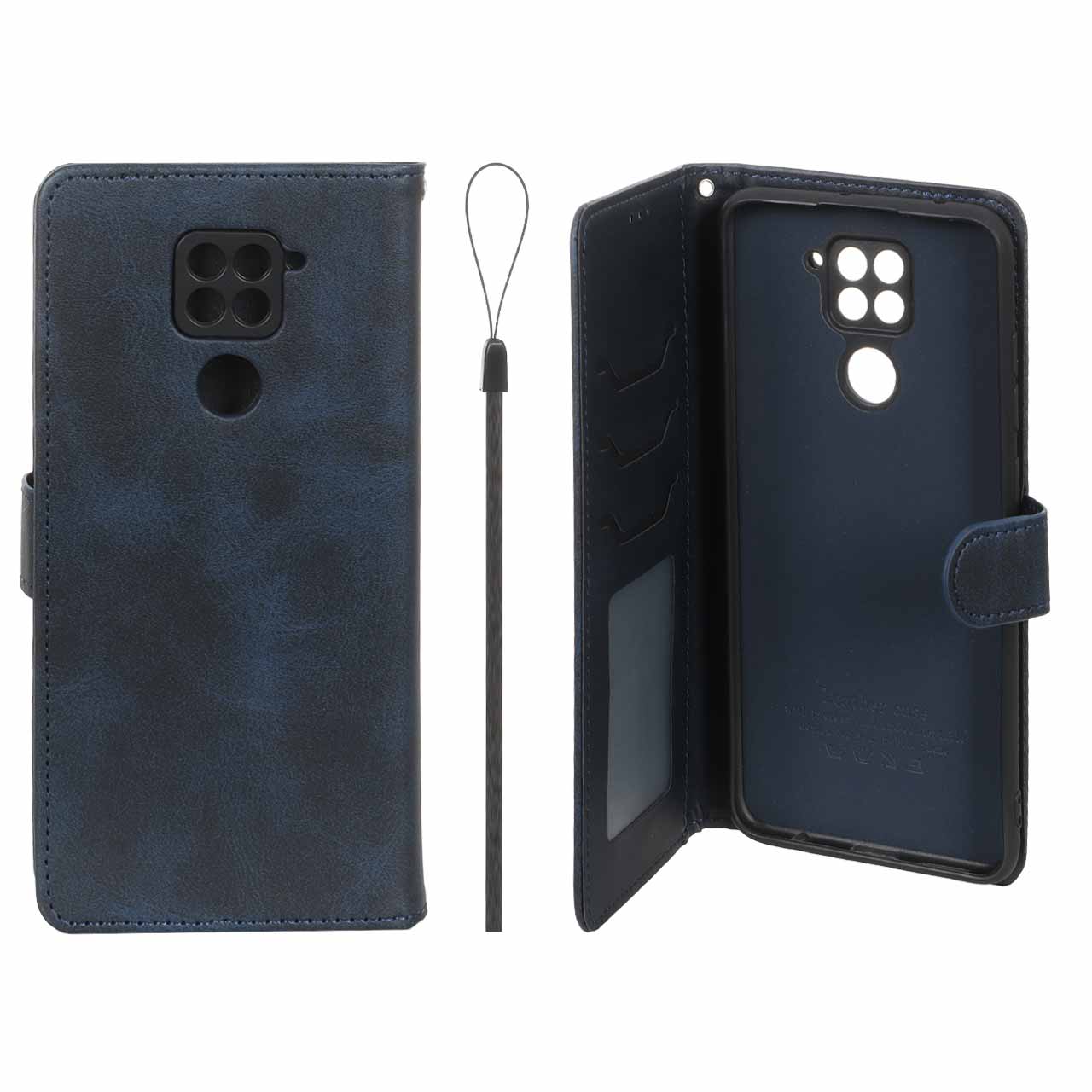 کیف موبایل مگنتی درجه یک داخل خز MNC Plus مدل Xiaomi Redmi Note 9 / Redmi 10X 5G / Redmi 10X Pro 5G - سرمه ای
