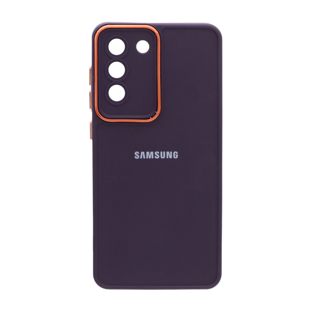 قاب Copper دور لنز متال لوگودار Samsung Galaxy S21 FE - بنفش