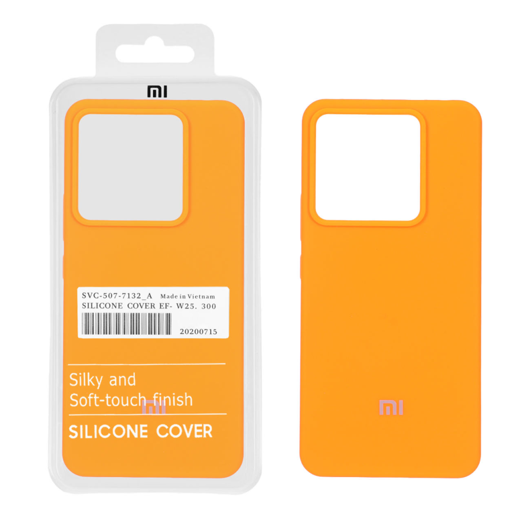 قاب سیلیکونی پاک کنی اورجینال درجه یک Xiaomi Redmi Note 13 Pro 5G / Poco X6 5G - نارنجی فانتزی (پک دار)
