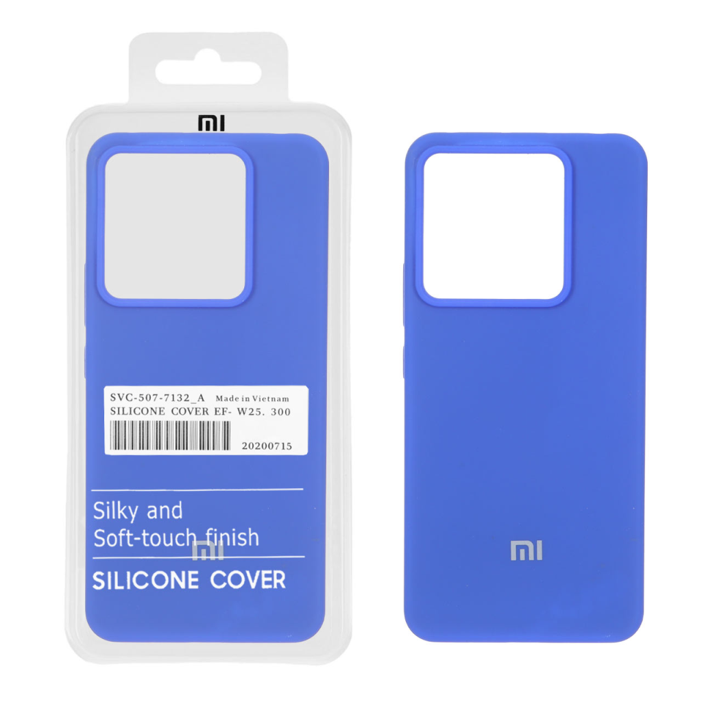 قاب سیلیکونی پاک کنی اورجینال درجه یک Xiaomi Redmi Note 13 Pro 5G / Poco X6 5G - آبی کاربنی (پک دار)