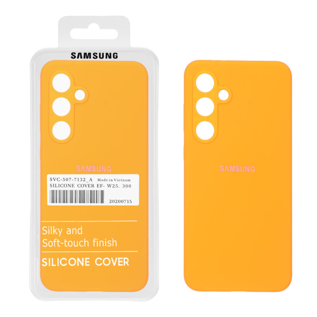 قاب سیلیکونی پاک کنی اورجینال درجه یک Samsung Galaxy S24 FE - نارنجی فانتزی (پک دار)
