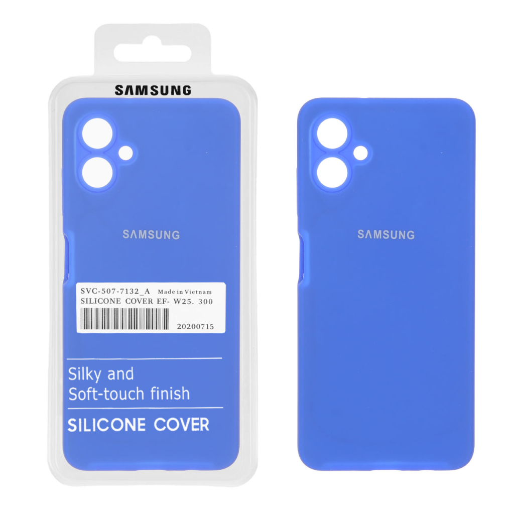 قاب سیلیکونی پاک کنی اورجینال درجه یک Samsung Galaxy A06 - آبی کاربنی (پک دار)