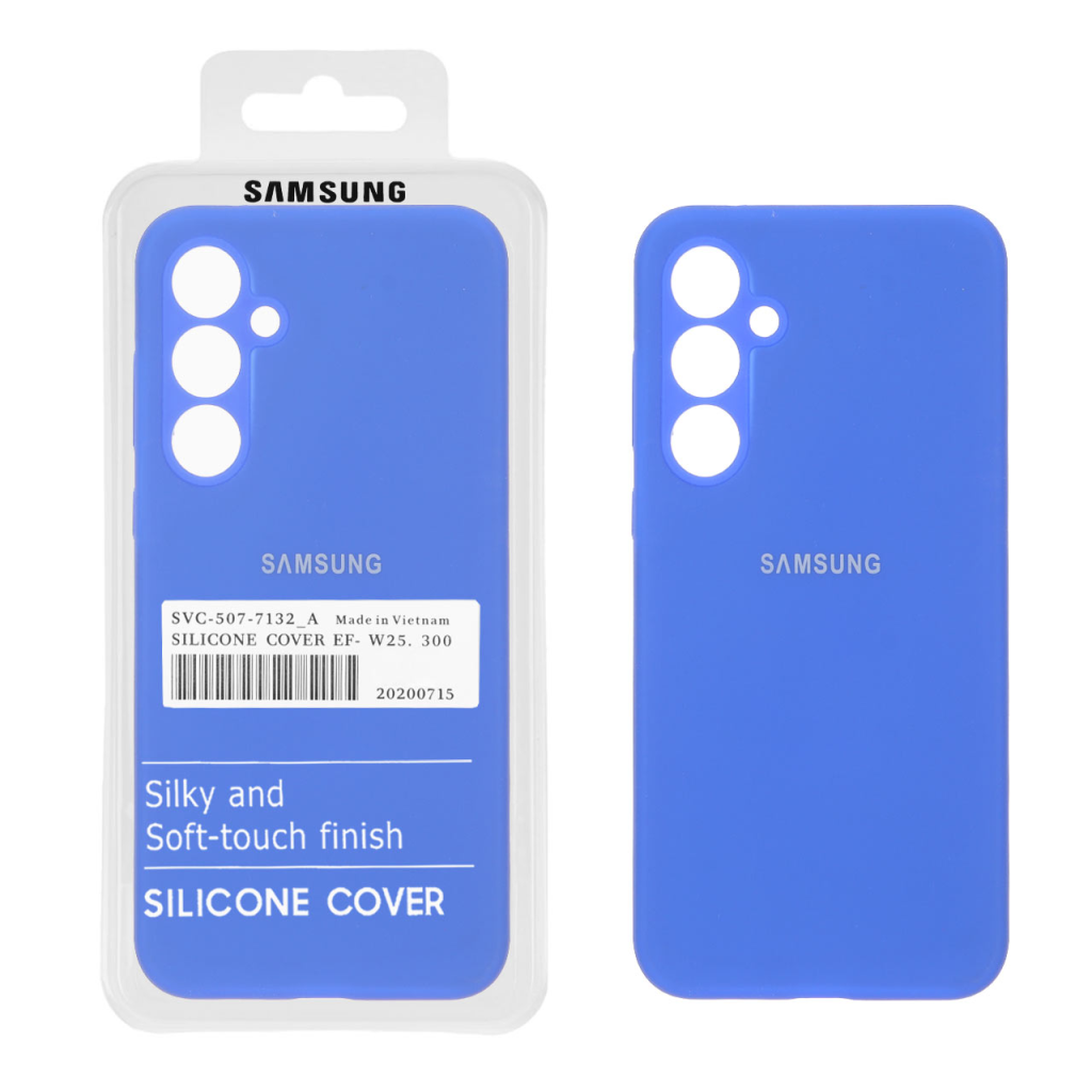 قاب سیلیکونی پاک کنی اورجینال درجه یک Samsung Galaxy A55 - آبی کاربنی (پک دار)