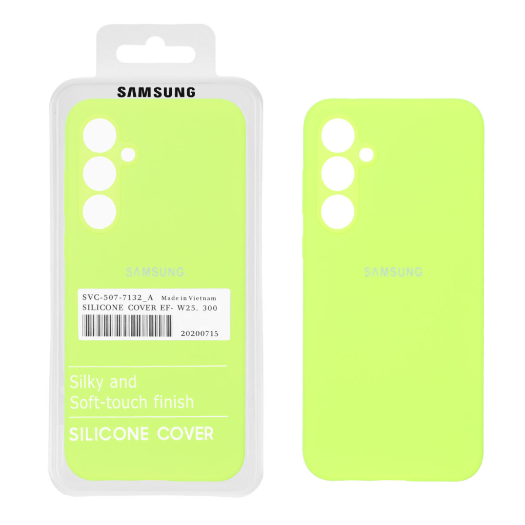 قاب سیلیکونی پاک کنی اورجینال درجه یک Samsung Galaxy A55 - سبز فسفری (پک دار)