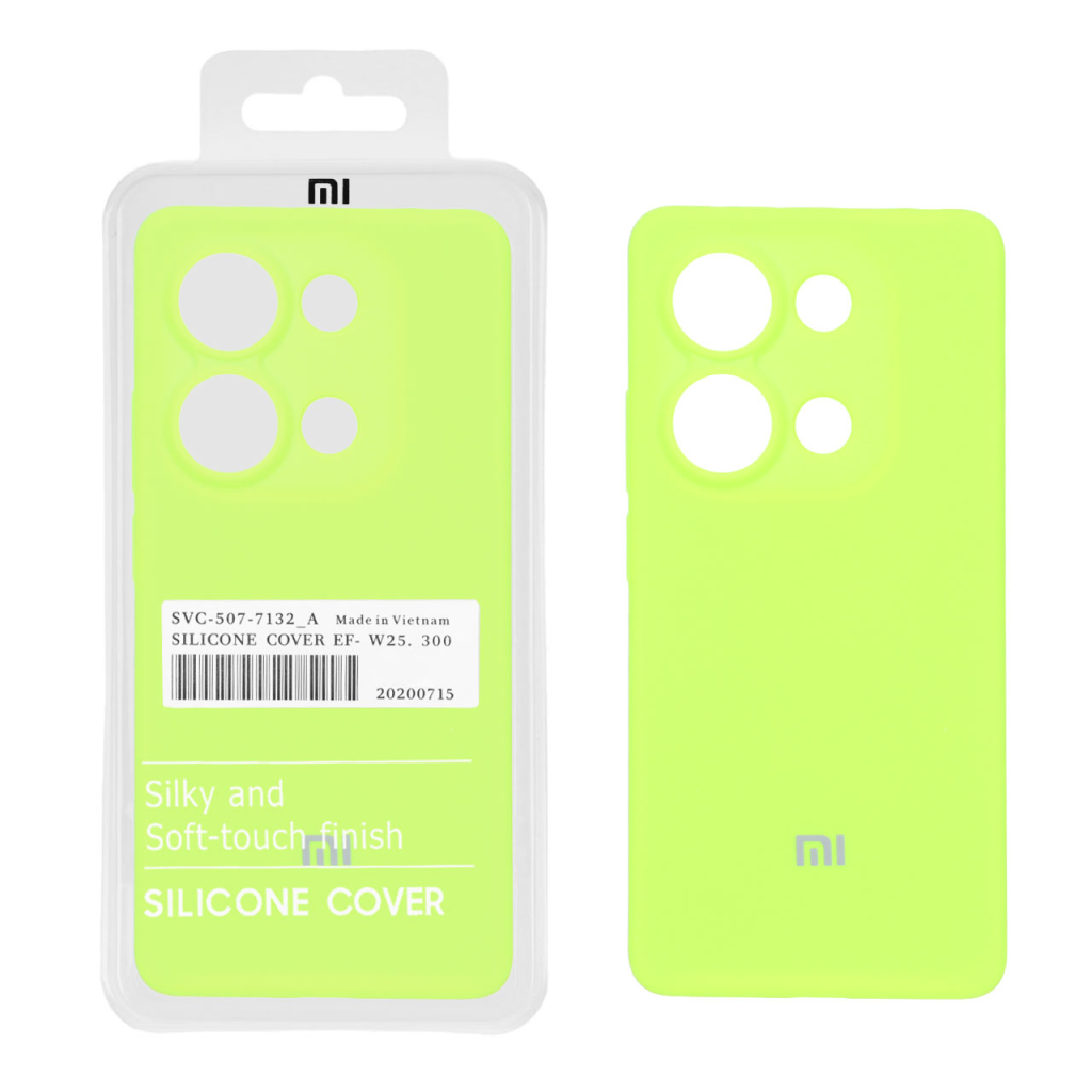قاب سیلیکونی پاک کنی اورجینال درجه یک Xiaomi Redmi Note 14S / Note 13 Pro 4G / Poco M6 Pro 4G - سبز فسفری (پک دار)