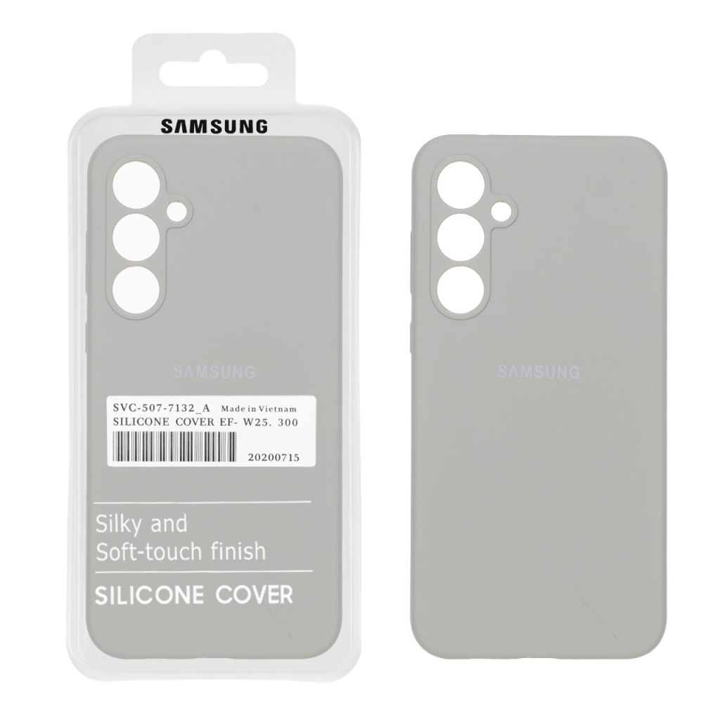 قاب سیلیکونی پاک کنی اورجینال درجه یک Samsung Galaxy A55 - طوسی (پک دار)