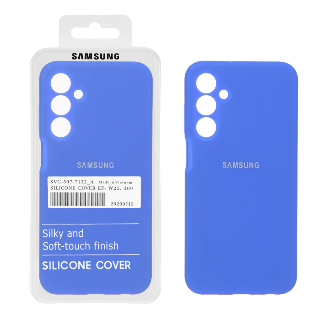 قاب سیلیکونی پاک کنی اورجینال درجه یک Samsung Galaxy A25 5G - آبی کاربنی (پک دار)