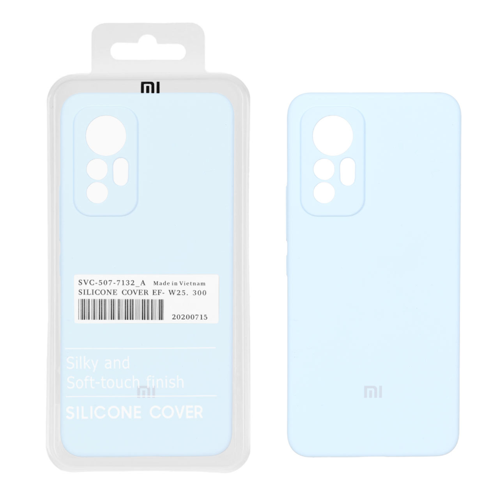 قاب سیلیکونی پاک کنی اورجینال درجه یک Xiaomi Mi 12 Lite - آبی آسمانی (پک دار)