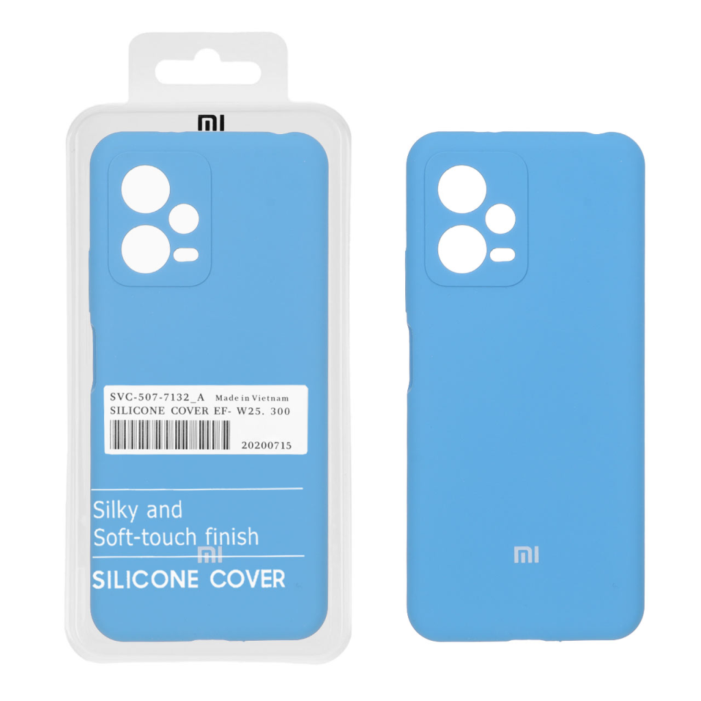 قاب سیلیکونی پاک کنی اورجینال درجه یک Xiaomi Redmi Note 12 5G / Poco X5 5G - آبی (پک دار)
