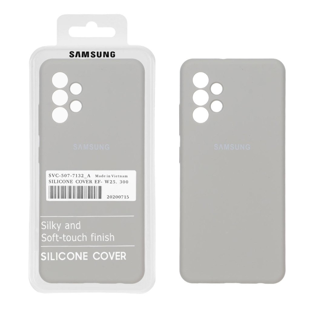 قاب سیلیکونی پاک کنی اورجینال درجه یک Samsung Galaxy A32 4G - طوسی (پک دار)
