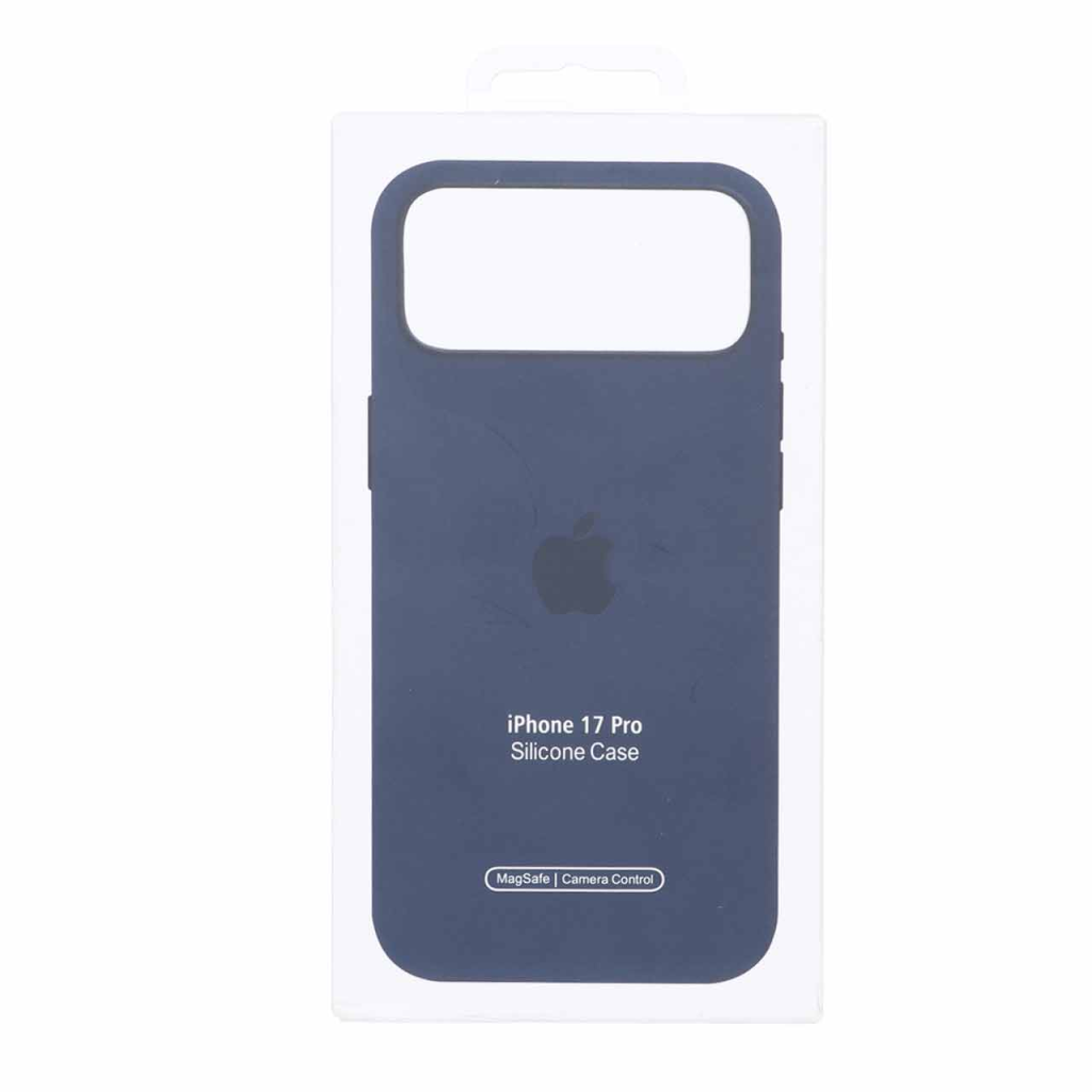 قاب اورجینال درجه یک Silicone Case پاک کنی Magsafe آی سی دار Apple iPhone 17 Pro - سرمه ای (پک دار)