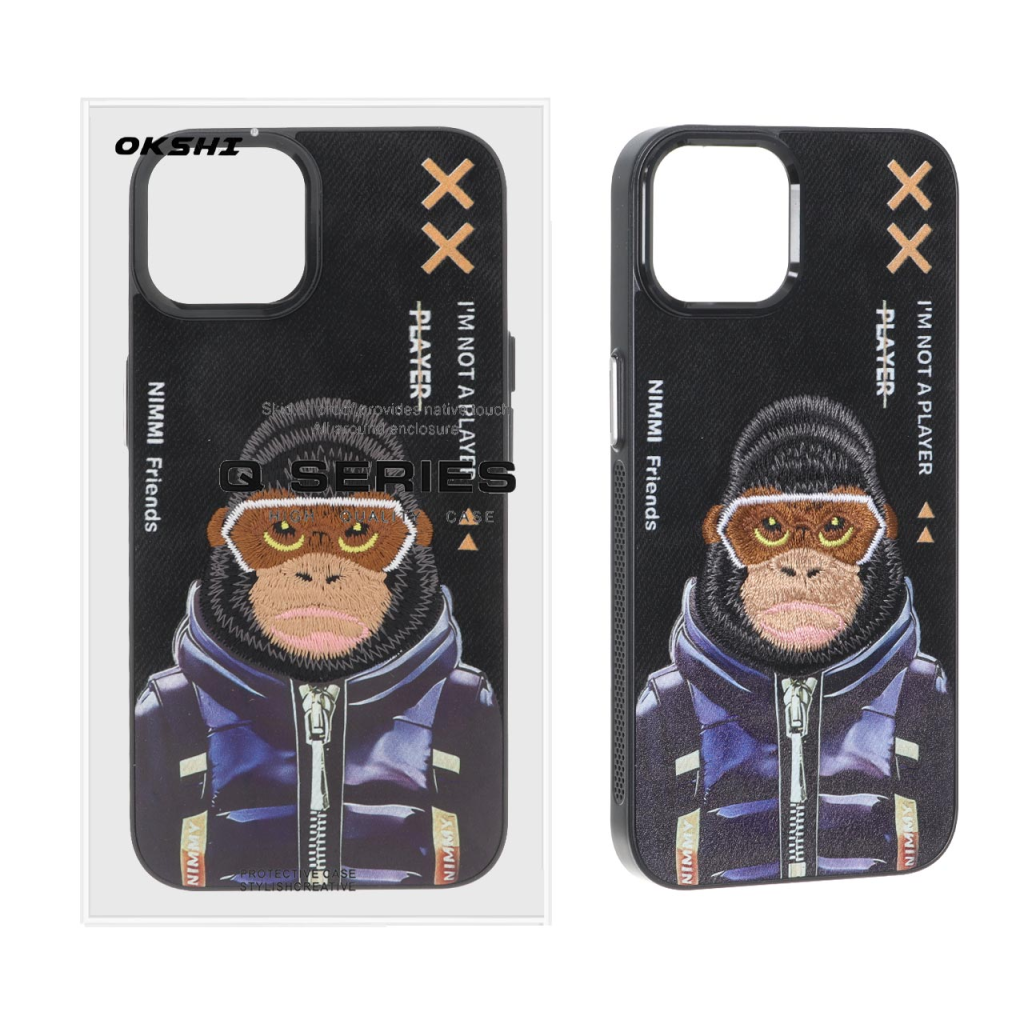 قاب جیر Nimmy گلدوزی برجسته لنز آلومینیومی Apple iPhone 13 / iPhone 14 - طرح 7 (پک دار)