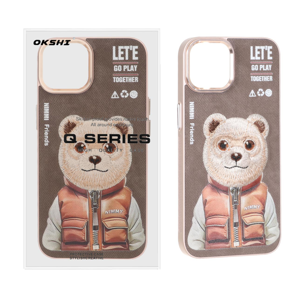 قاب جیر Nimmy گلدوزی برجسته لنز آلومینیومی Apple iPhone 13 / iPhone 14 - طرح 6 (پک دار)