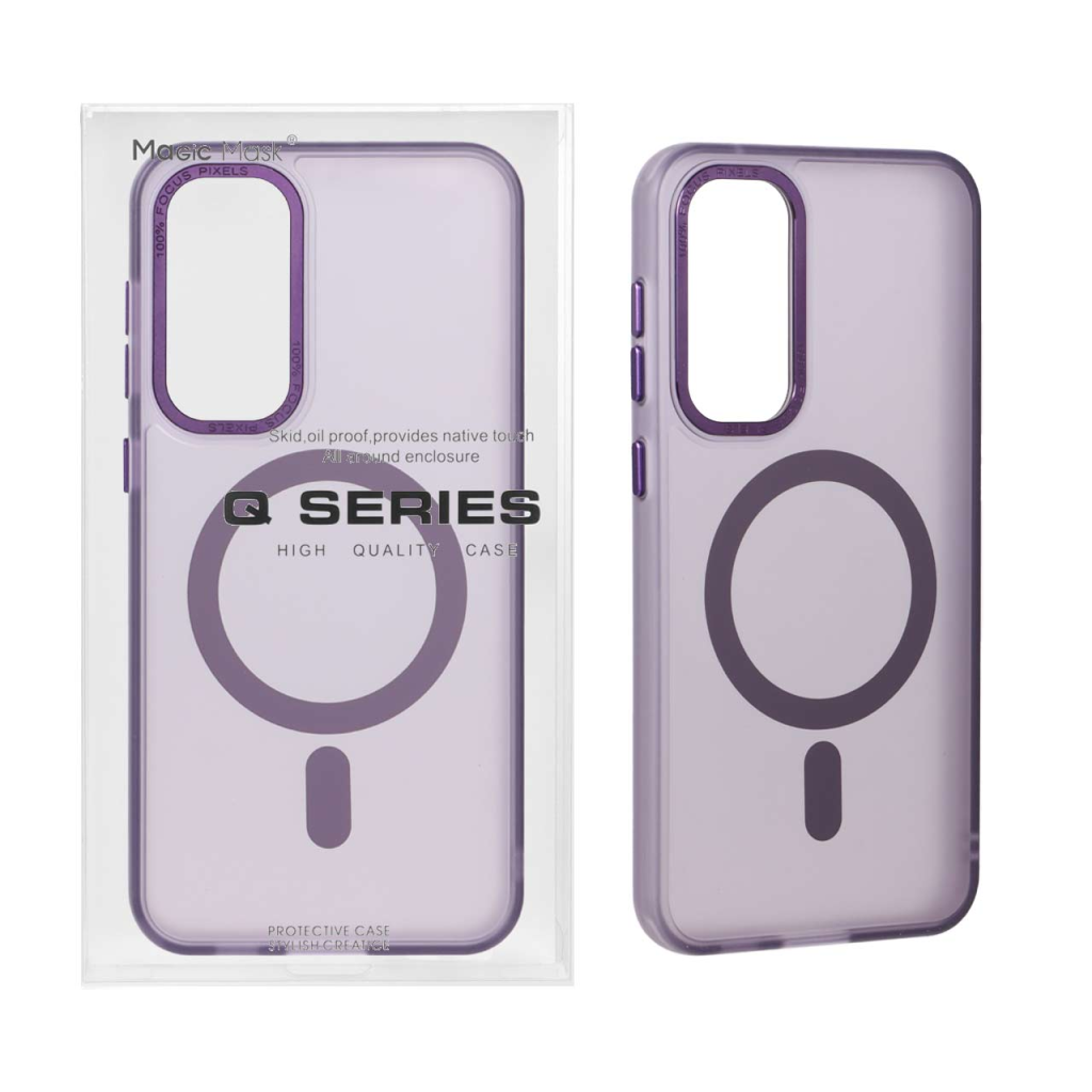 قاب Focus Pixels لنز آلومینیومی مات Magsafe مدل Samsung Galaxy S23 FE - بنفش (پک دار)