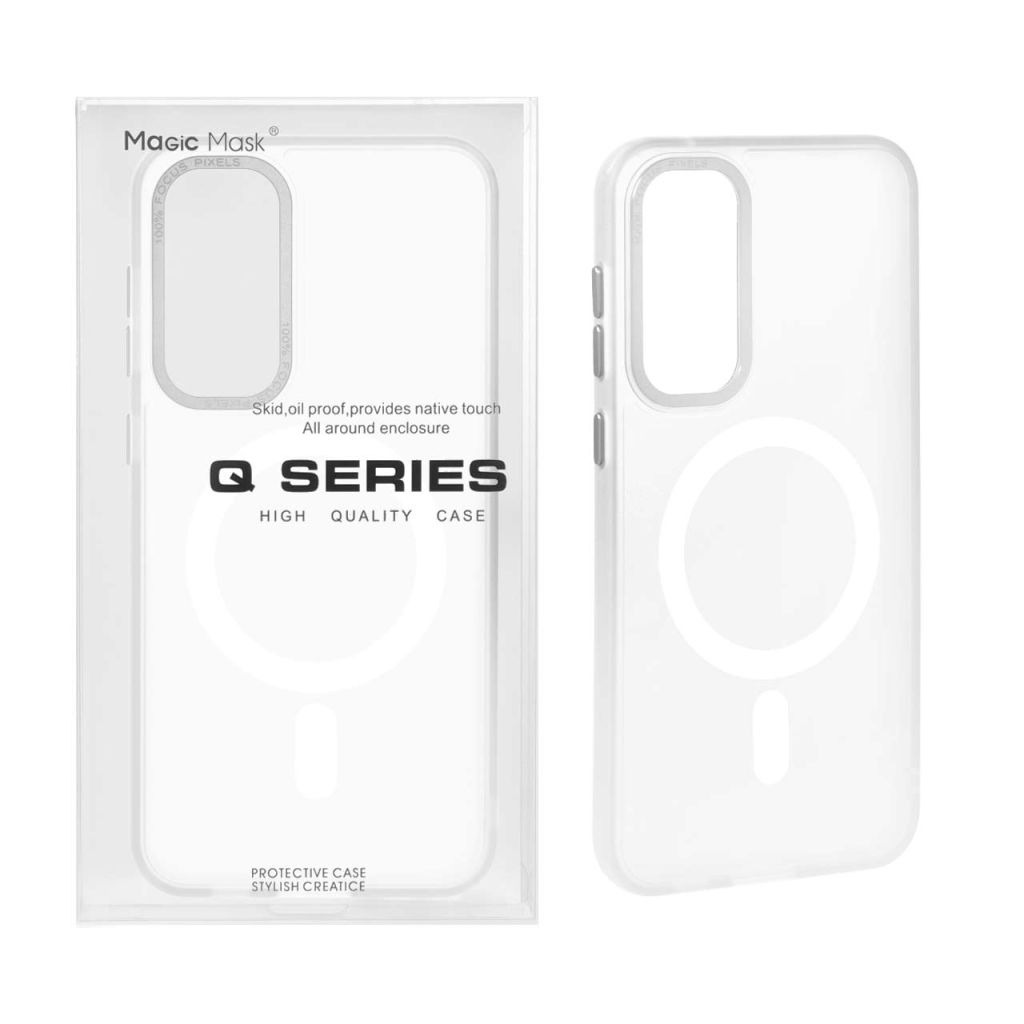 قاب Focus Pixels لنز آلومینیومی مات Magsafe مدل Samsung Galaxy S23 FE - سفید (پک دار)