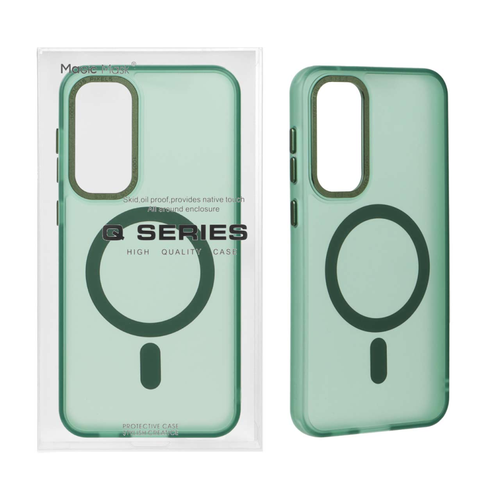 قاب Focus Pixels لنز آلومینیومی مات Magsafe مدل Samsung Galaxy S23 FE - سبز (پک دار)