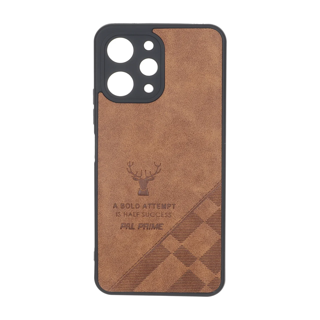 قاب طرح چرم گوزنی Pal Prime مدل Xiaomi Redmi 12 / Poco M6 Pro 5G - قهوه ای