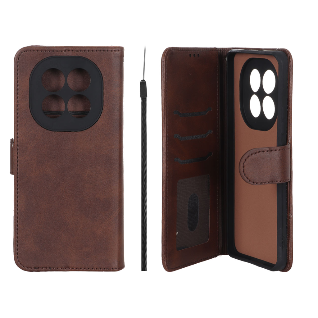 کیف موبایل مگنتی Crystal داخل مخمل Xiaomi Redmi Note 15 - قهوه ای