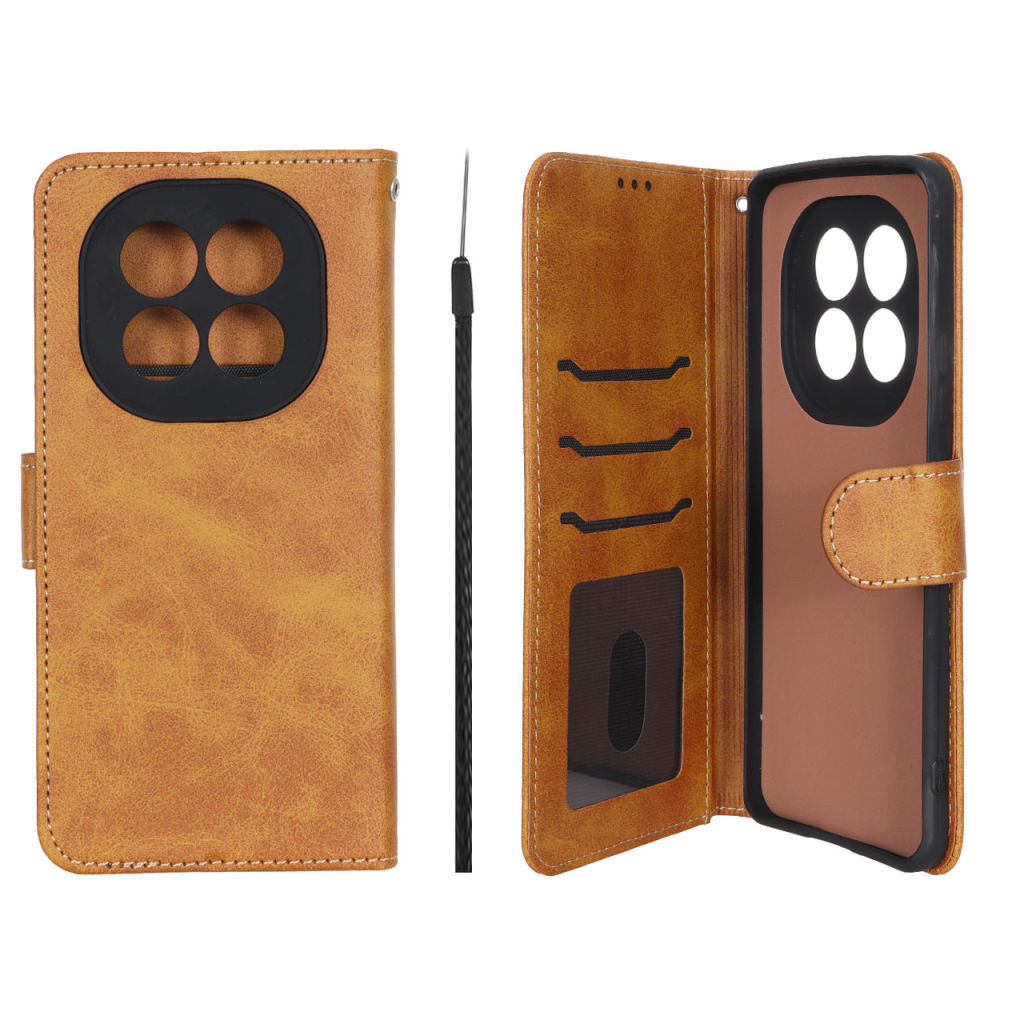 کیف موبایل مگنتی Crystal داخل مخمل Xiaomi Redmi Note 15 - عسلی