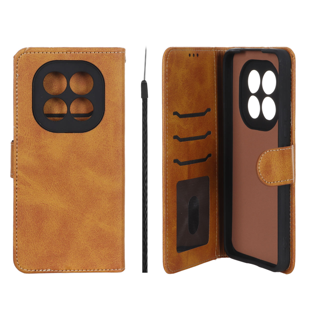 کیف موبایل مگنتی Crystal داخل مخمل Xiaomi Redmi Note 15 Pro 4G - عسلی