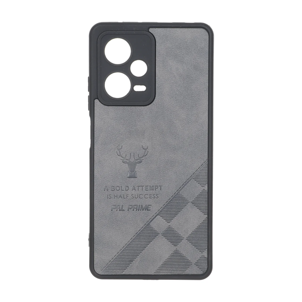 قاب طرح چرم گوزنی Pal Prime مدل Xiaomi Redmi Note 12 Pro 5G - خاکستری