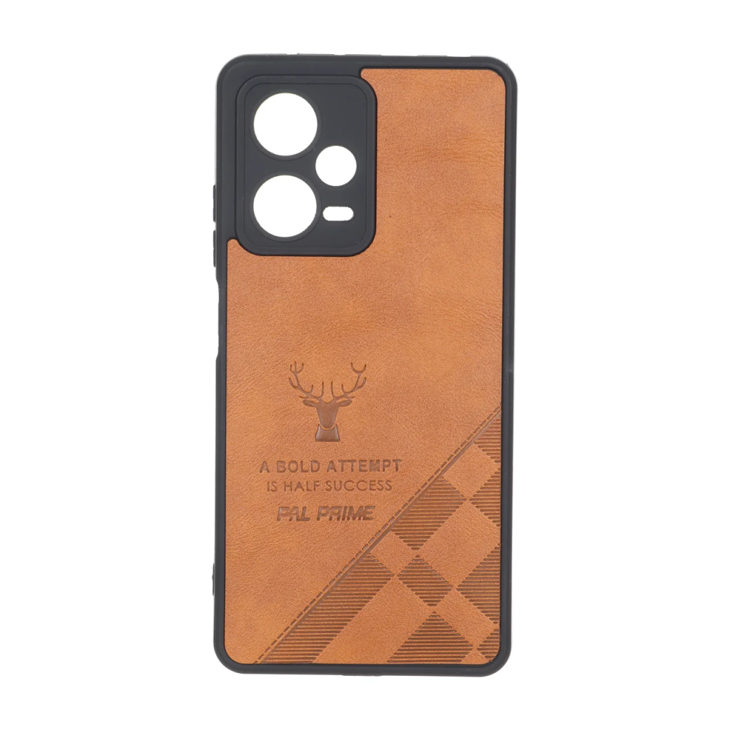 قاب طرح چرم گوزنی Pal Prime مدل Xiaomi Redmi Note 12 Pro 5G - عسلی