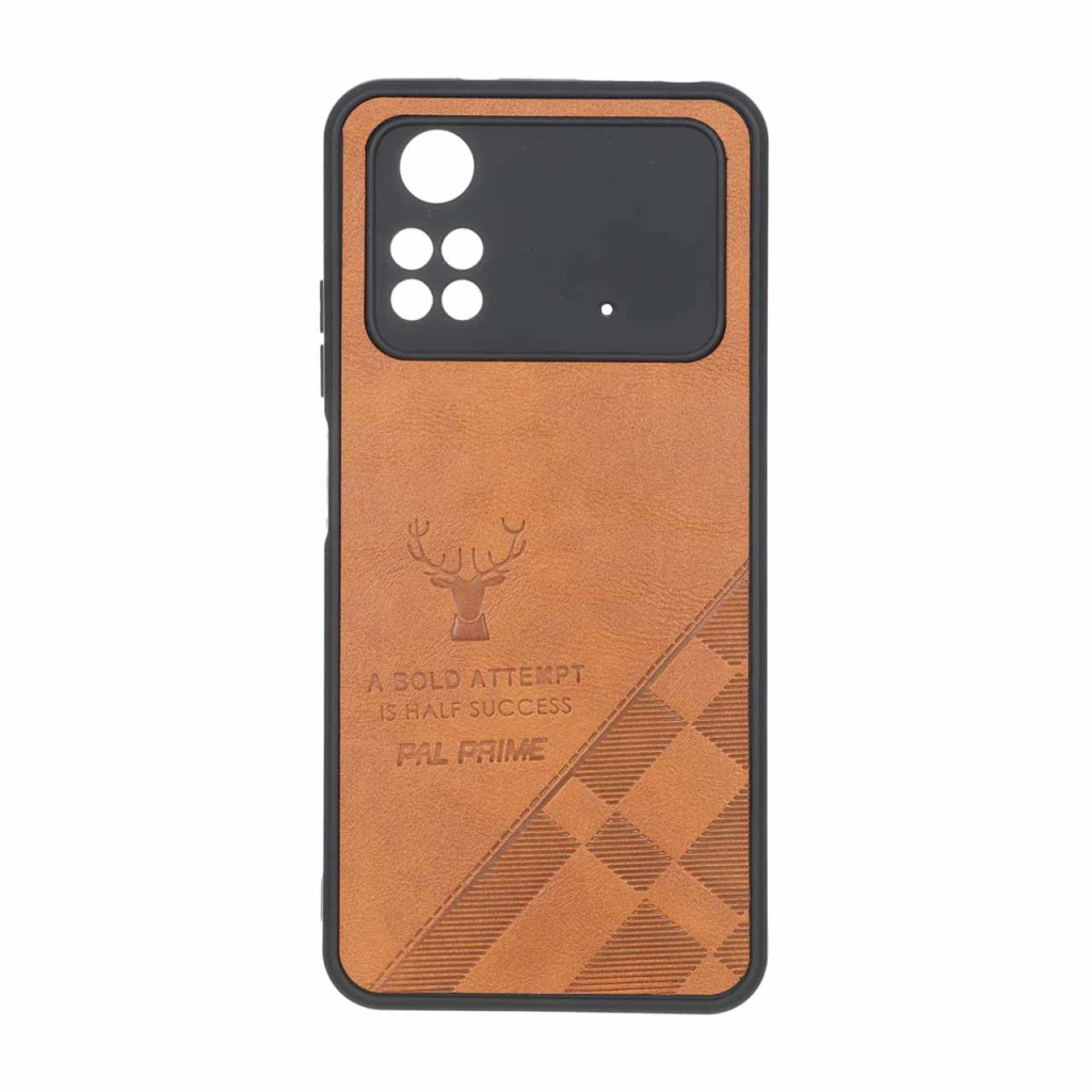 قاب طرح چرم گوزنی Pal Prime مدل Xiaomi Poco M4 Pro 4G - عسلی