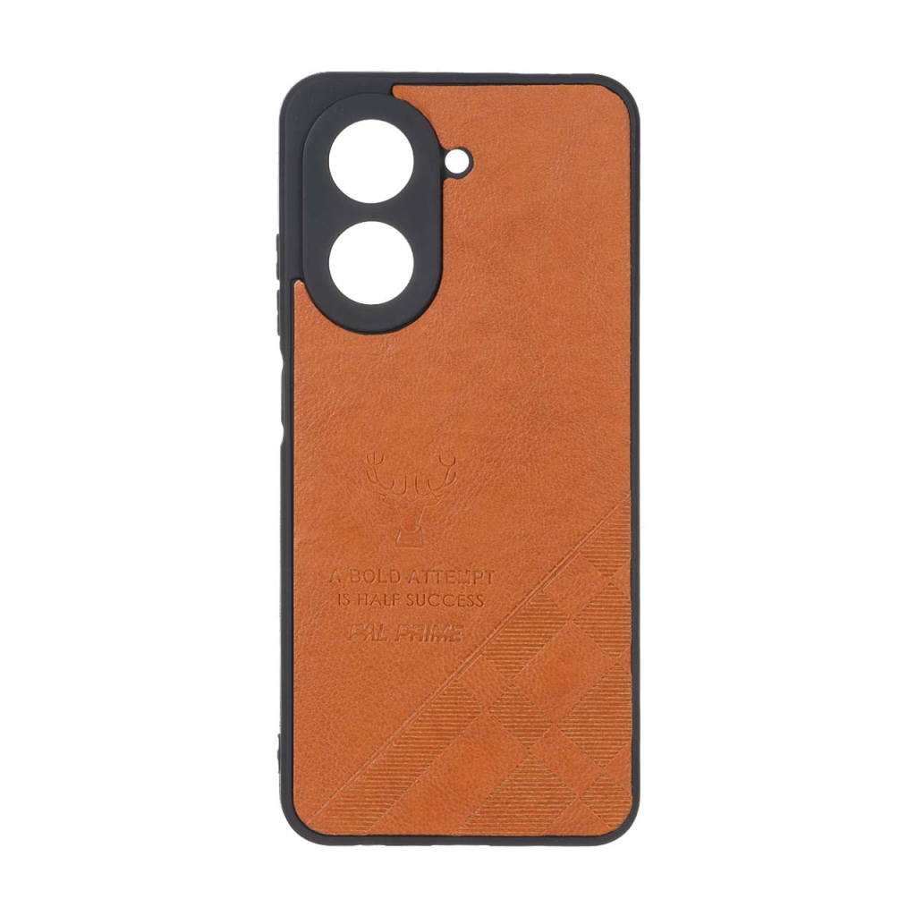 قاب طرح چرم گوزنی Pal Prime مدل Xiaomi Redmi A5 / Poco C71 - عسلی