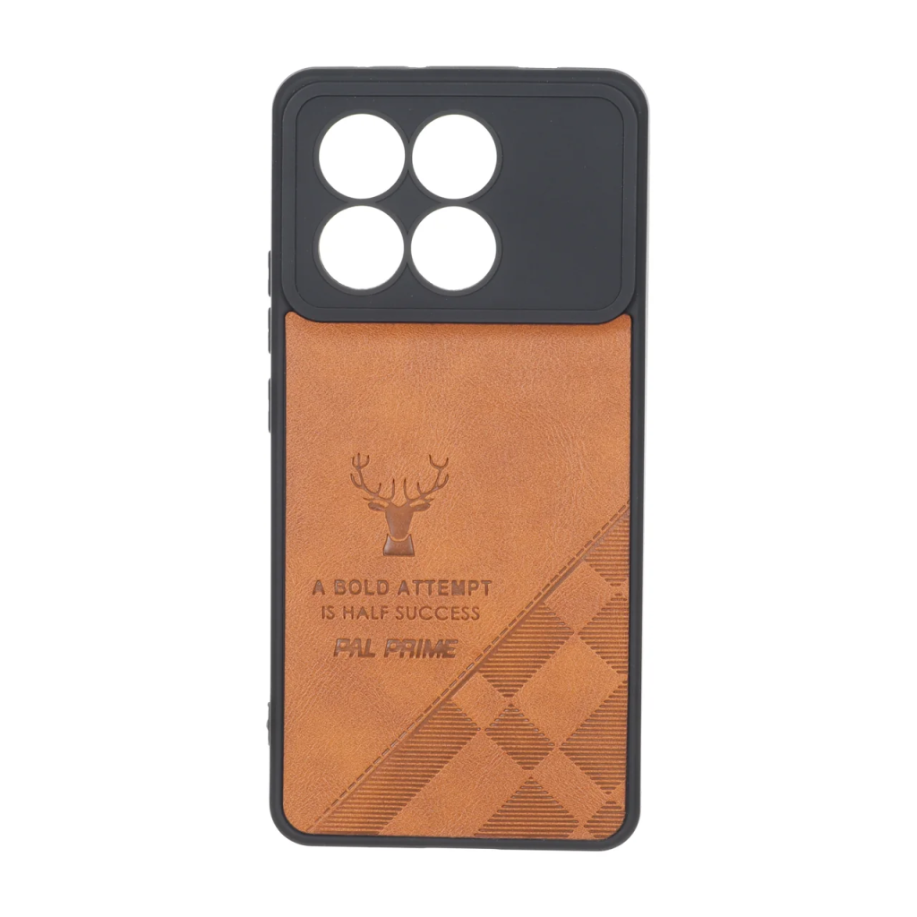 قاب طرح چرم گوزنی Pal Prime مدل Xiaomi Poco X6 Pro 5G / Redmi K70E - عسلی