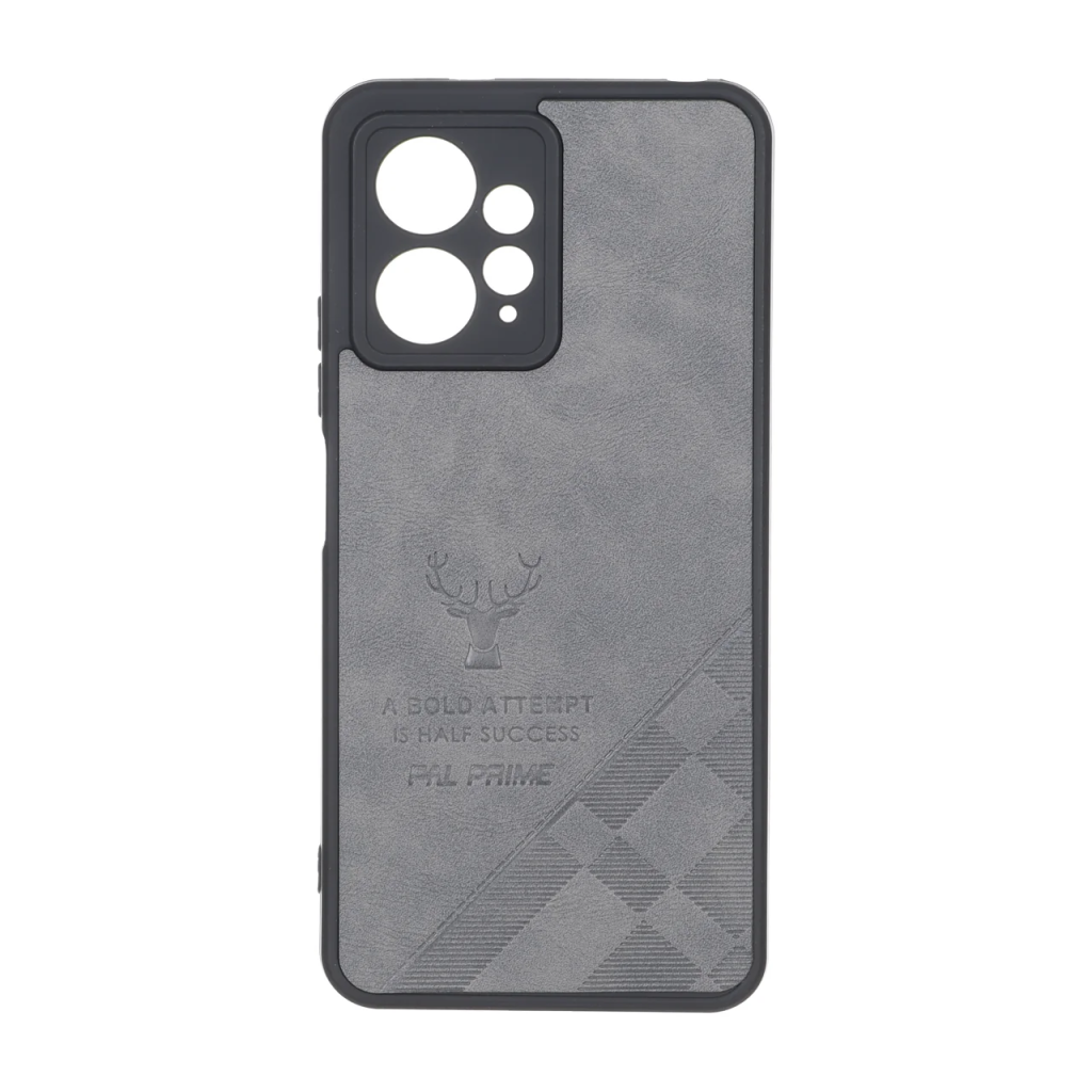 قاب طرح چرم گوزنی Pal Prime مدل Xiaomi Redmi Note 12 4G - خاکستری