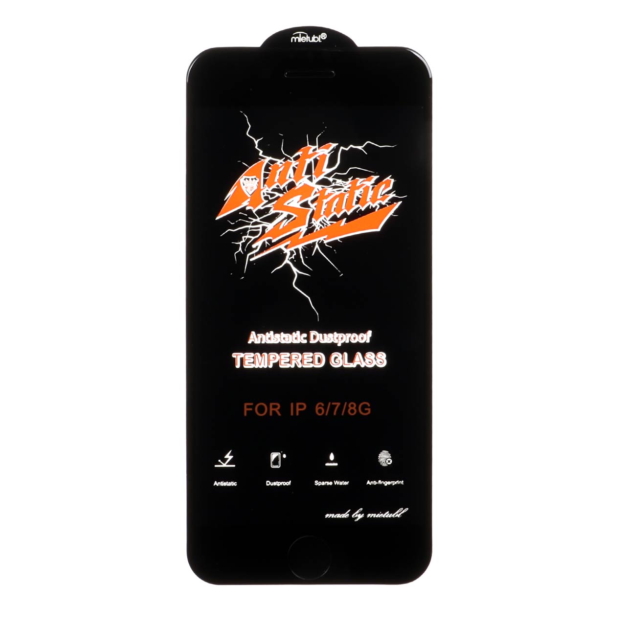 محافظ صفحه نمایش شیشه ای Full Cover Anti Static Mietubl مدل NTC ORG - Apple iPhone 6 / iPhone 7 / iPhone 8 / iPhone SE (2020) / SE (2022) - مشکی