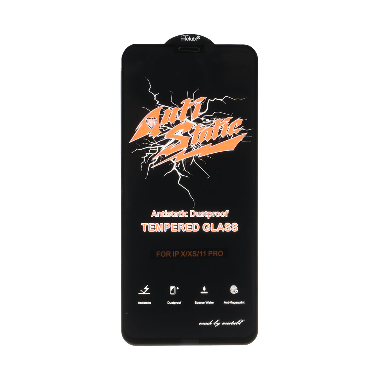 محافظ صفحه نمایش شیشه ای Apple iPhone X / iPhone XS / iphone 11 Pro - Full Cover Anti Static Mietubl (بدون پک) - مشکی