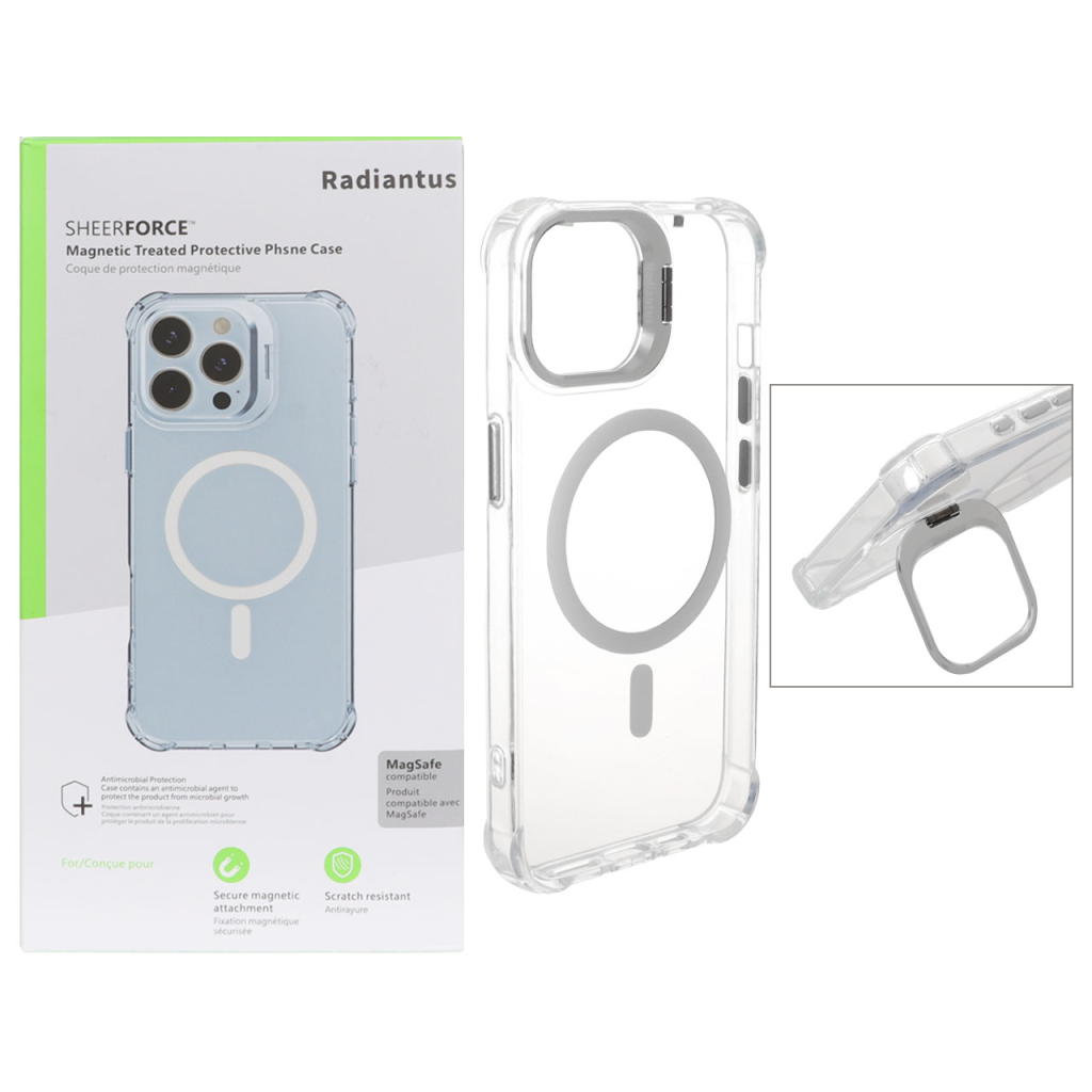 قاب اورجینال Radiantus کریستالی MagSafe لنز فلزی استندشو ایربگ دار Apple iPhone 13 / iPhone 14 (پک دار)