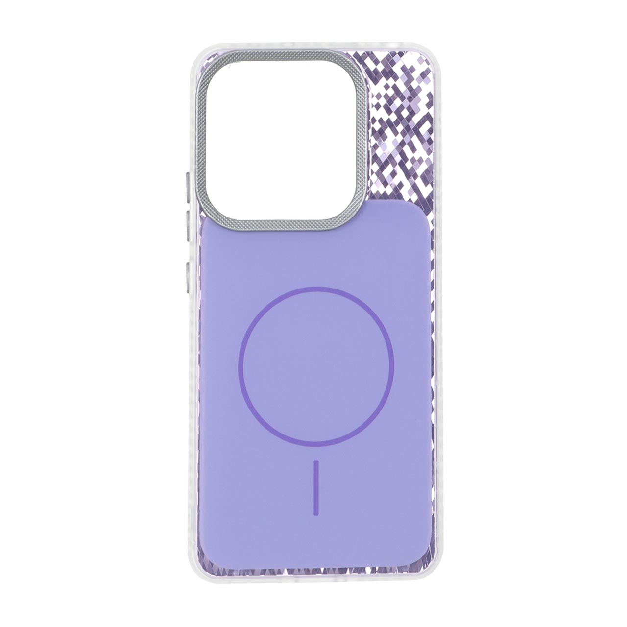 قاب مستطیلی طرح مگ سیف شطرنجی براق لنز کربن Xiaomi Redmi Note 14 4G - یاسی