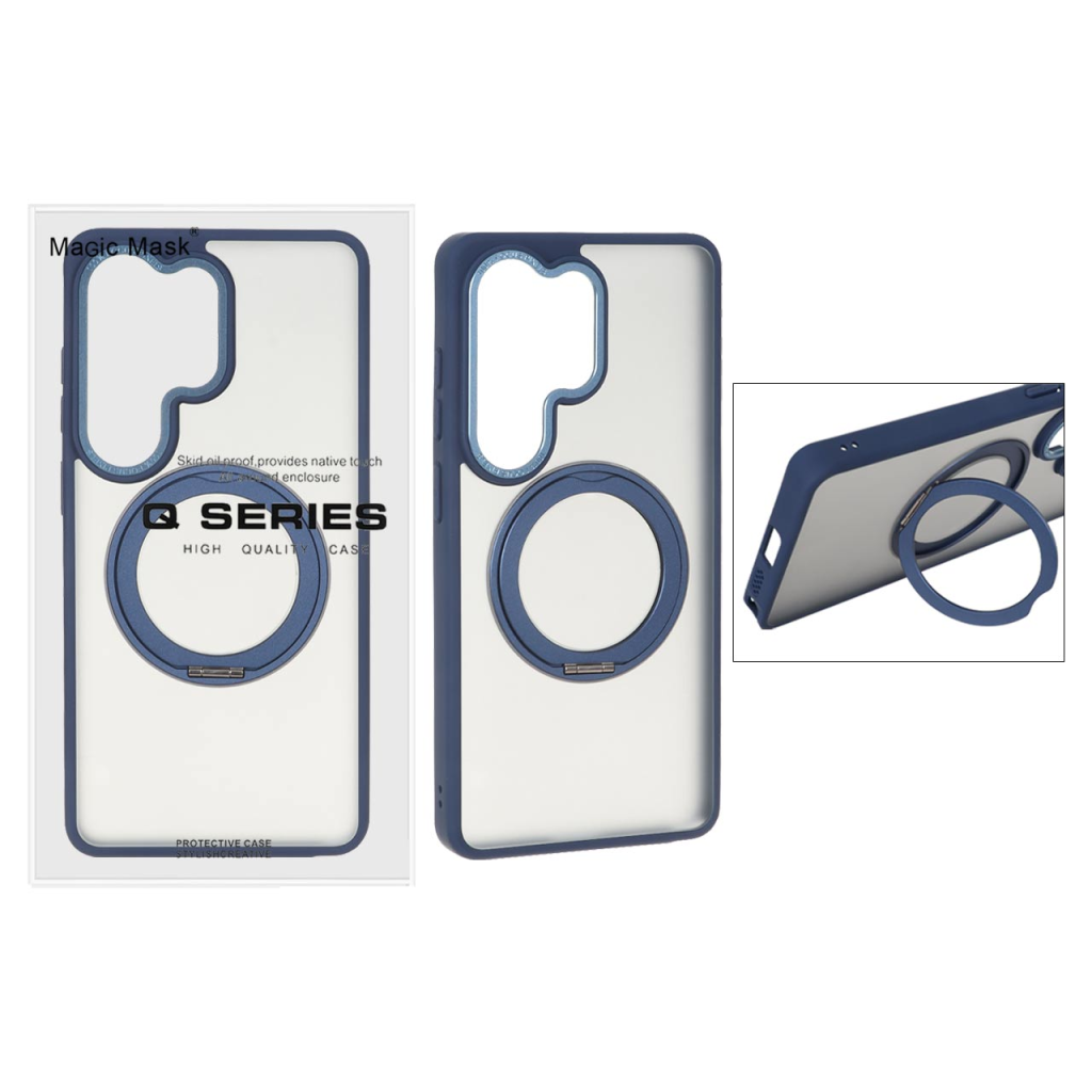 قاب اورجینال Magic Mask استند چرخشی Magsafe مدل Samsung Galaxy S26 Ultra - سرمه ای (پک دار)